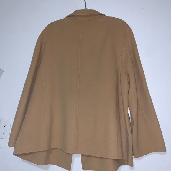 Women's Kate Hill wool blend camel coat size 20W, short over coat elegant spring - Picture 4 of 14